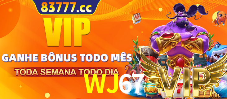 Banner promocional do WJ67 oferecendo 100% de recompensas adicionais contínuas para quem fizer o login diário (Daily sign-in), com um mascote de coelho.
